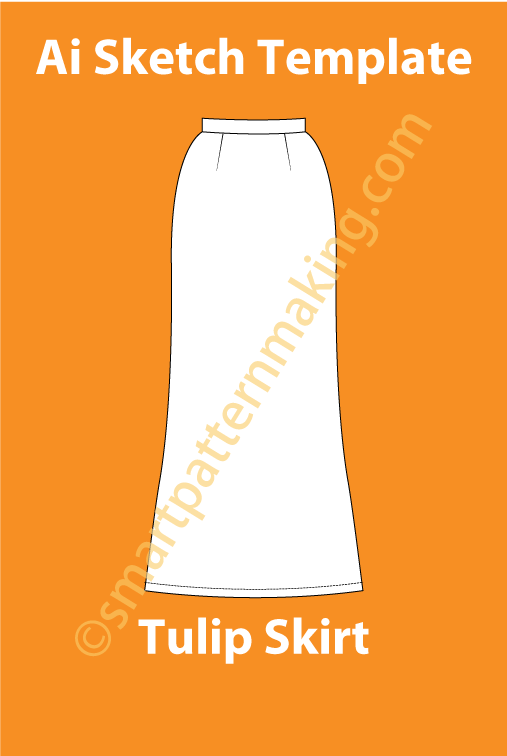 Tulip Skirt Fashion Sketch Template - smart pattern making