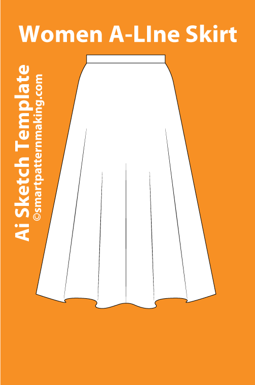 12 Women's Skirt Sketch Templates – AI PDF Files