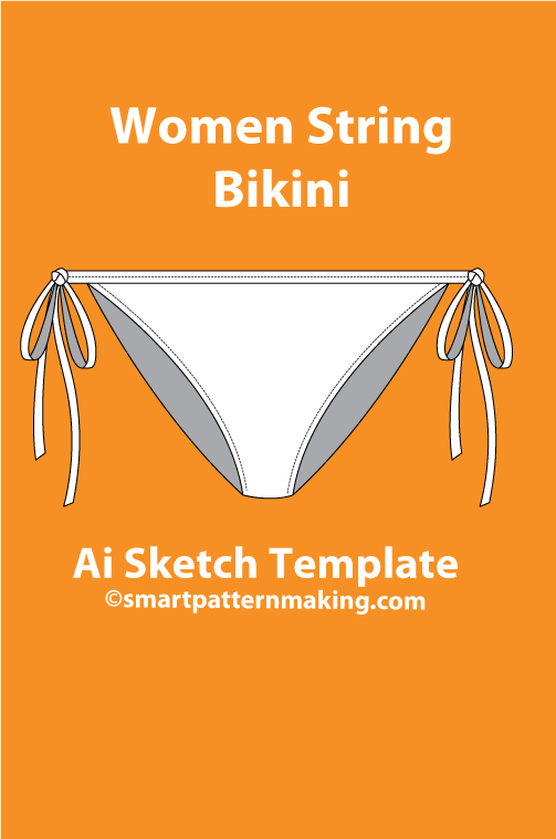 8 Women’s Bikini Top Sketch Templates – AI & PDF - smart pattern making