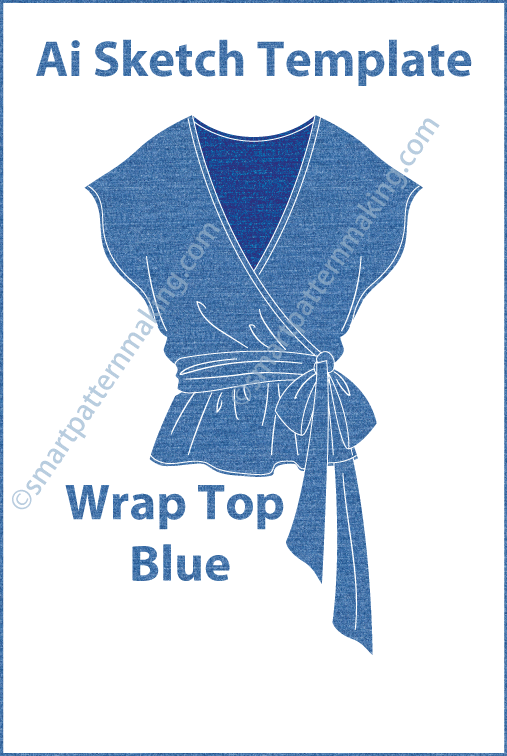 Wrap Top Fashion Sketch Template - smart pattern making