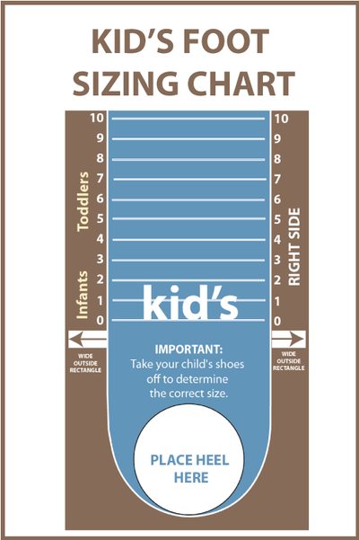 Foot Sizing Chart for Men, Women, infants, Toddlers, Preschool and Gra
