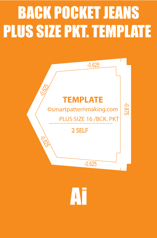 Back Pocket Jeans Plus Size Jeans Pocket Template - smart pattern making