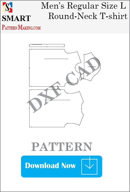 Men's Round Neck T-shirt Downloadable DXF/CAD Pattern - smart pattern making