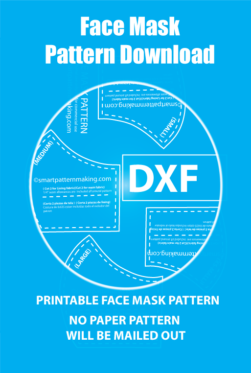 Face Mask PDF Pattern Download, Men/Women Mundschutz, 4 Sizes Schutzmaske, Mascherina, + 4 Formats Tapa Bocas, Combo Digital Pattern Download. - smart pattern making