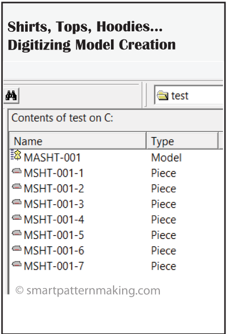 Shirts Digitizing Model Creation - smart pattern making