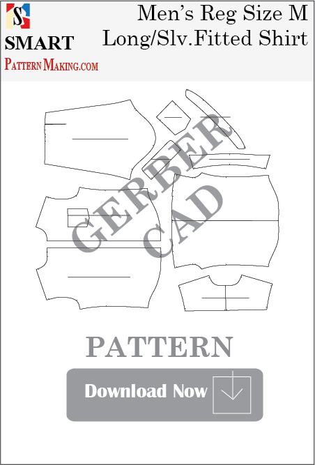 Men’s Long Sleeve Fitted Shirt Downloadable Gerber/CAD Pattern - smart pattern making