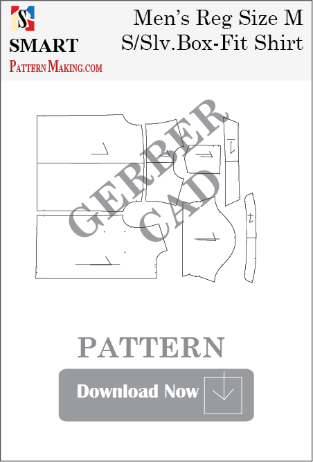 Men’s Short Sleeve Box Shirt Downloadable Gerber/CAD Pattern - smart pattern making